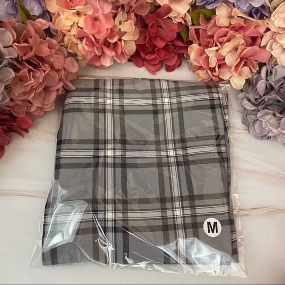 Black Gray and White Plaid Slim Fit Drawstring Trousers - Picture 15 of 16